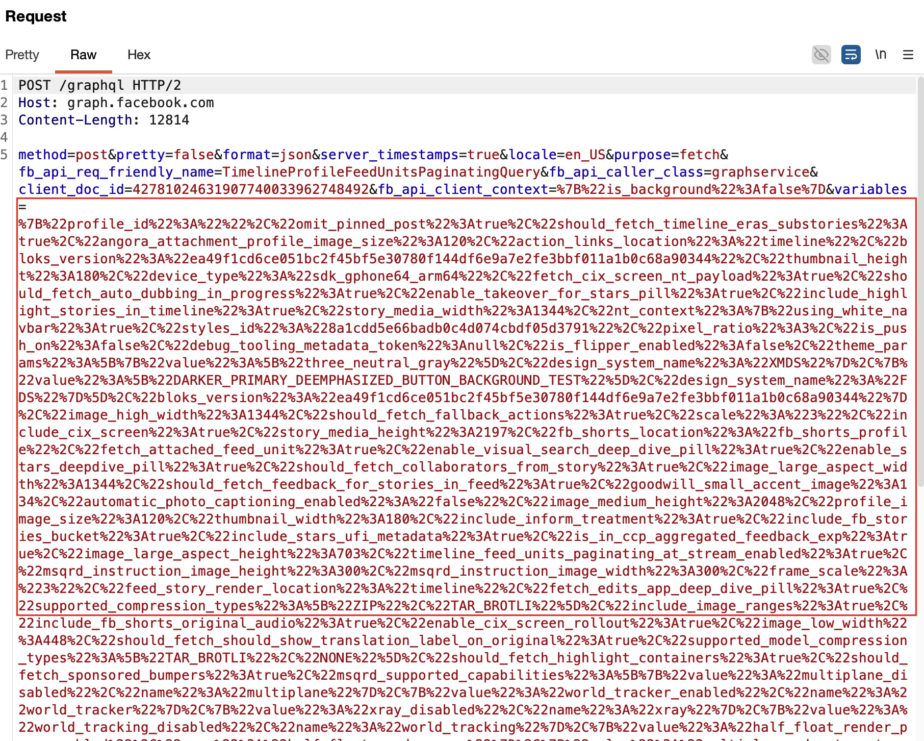Una solicitud de GraphQL en formato application/x-www-form-urlencoded