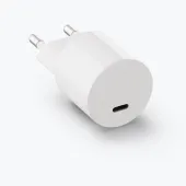 
            Meta 전원 어댑터 18W USB-C를 앞에서 본 이미지.
          