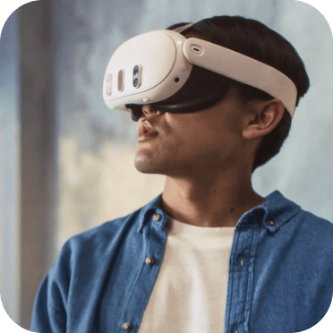 Image of a man wearing a VR headset