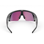 Vista posteriore degli occhiali Oakley Meta Vanguard con montatura nero opaco e lenti Prizm™ Road.