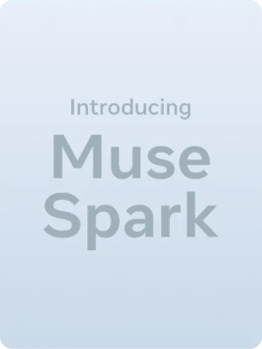 Introducing Muse Spark text with gray background.