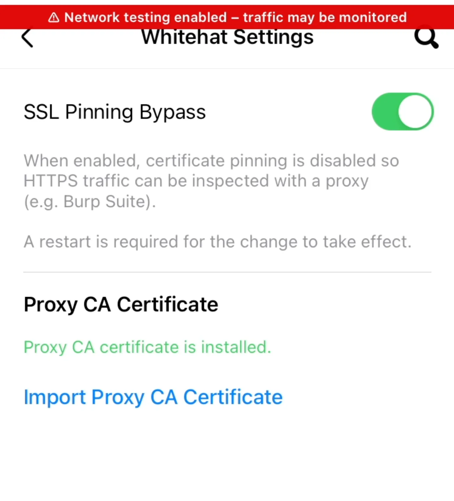 Paso de configuración de Whitehat