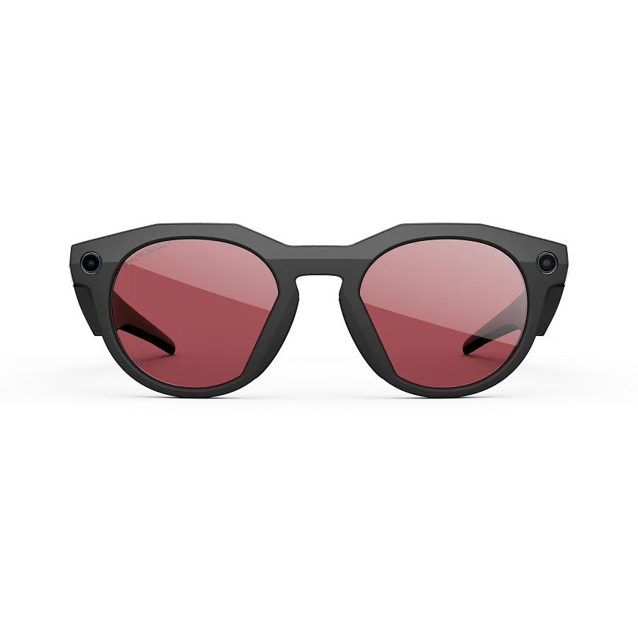 Visning forfra af Oakley Meta HSTN-brillerne med stel i Black og glas i Prizm™ Dark Golf.