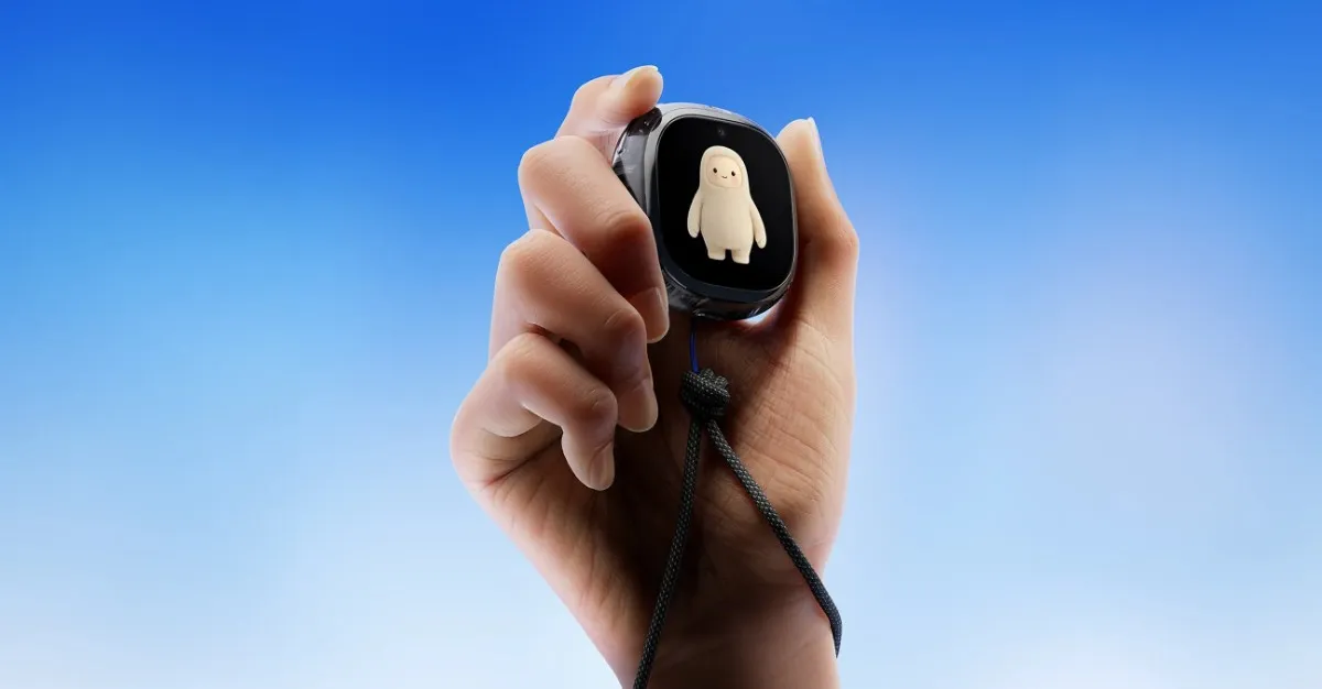 Official Meta image of a hand holding the Muse Charm personal AI device