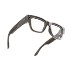 Vinklad vy av Meta Ray-Ban Display-glasögon med båge i Sand och glas i Grey Transitions®.