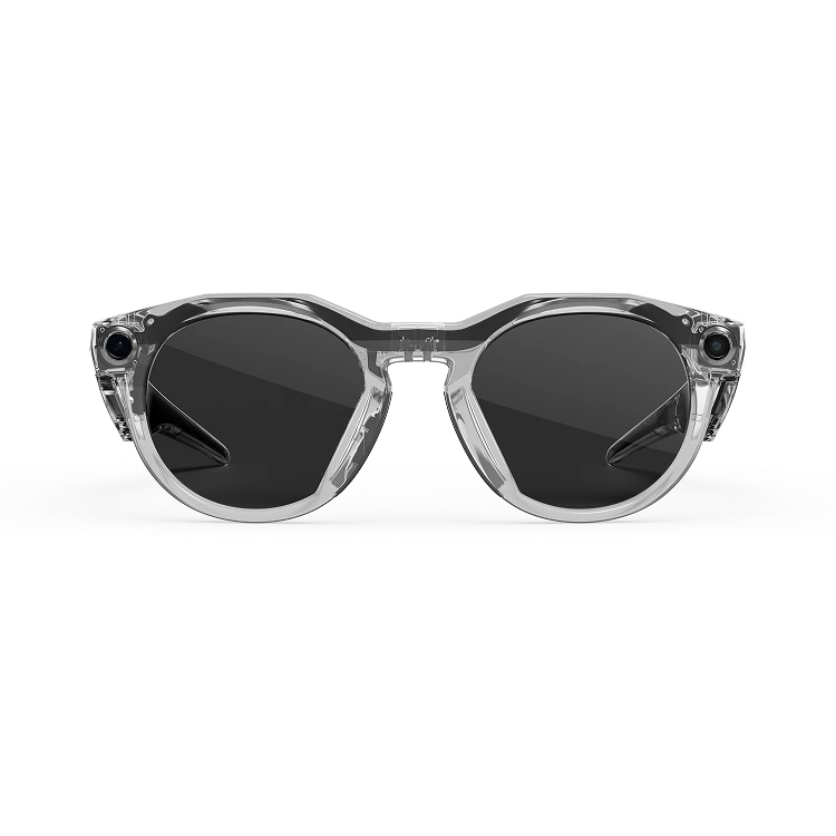 Vorderansicht der Oakley Meta HSTN-Brille mit Gestell in Clear und Gläsern in Clear to Grey Transitions®.