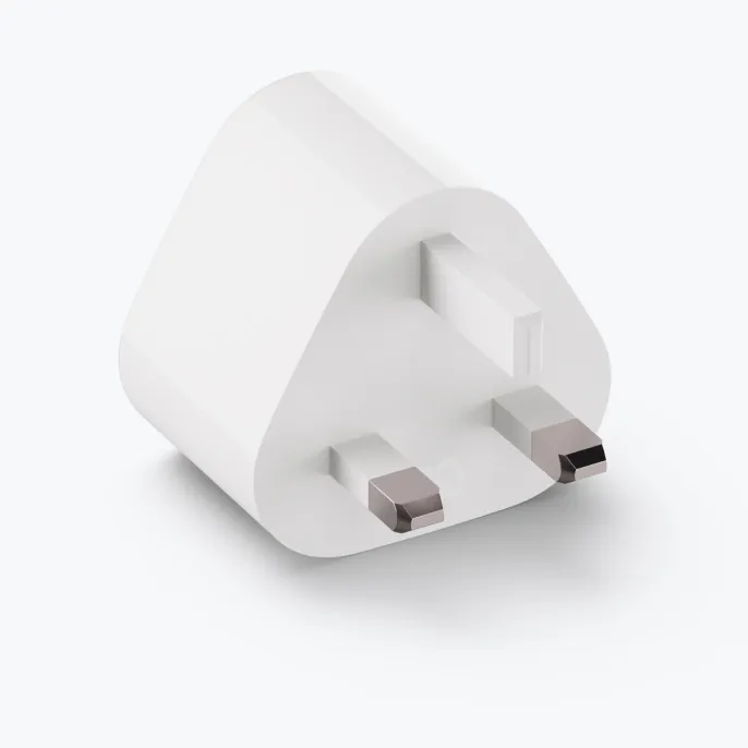 Back view of the Meta power adapter 18 W USB-C.