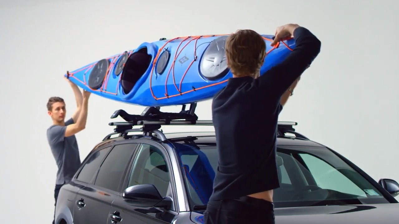 カヤック2艇まで運搬できるスタイリッシュな折りたたみ式Thule Hull-a 