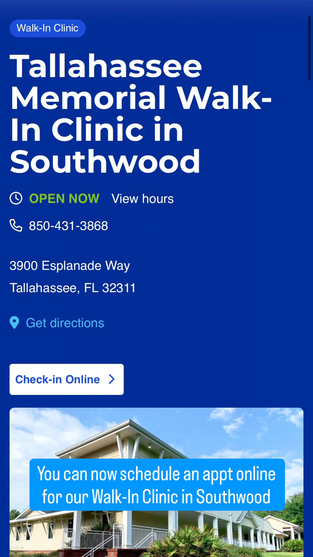 Did you know? 🤔 Our Walk-In Clinic in Southwood now offers online