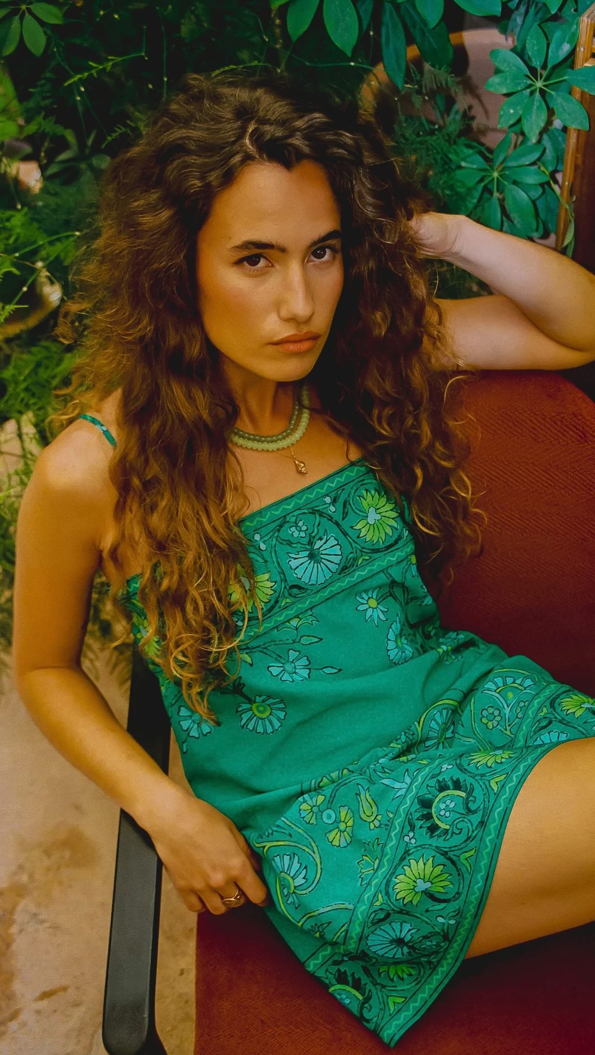 This green doesn’t ask for attention. It just gets it. 💚, Boteh Isla Alta Darjeeling mini strap dress paired with cowboy boots because rules are boring., // Ships free all June 🌊 → link in bio, 