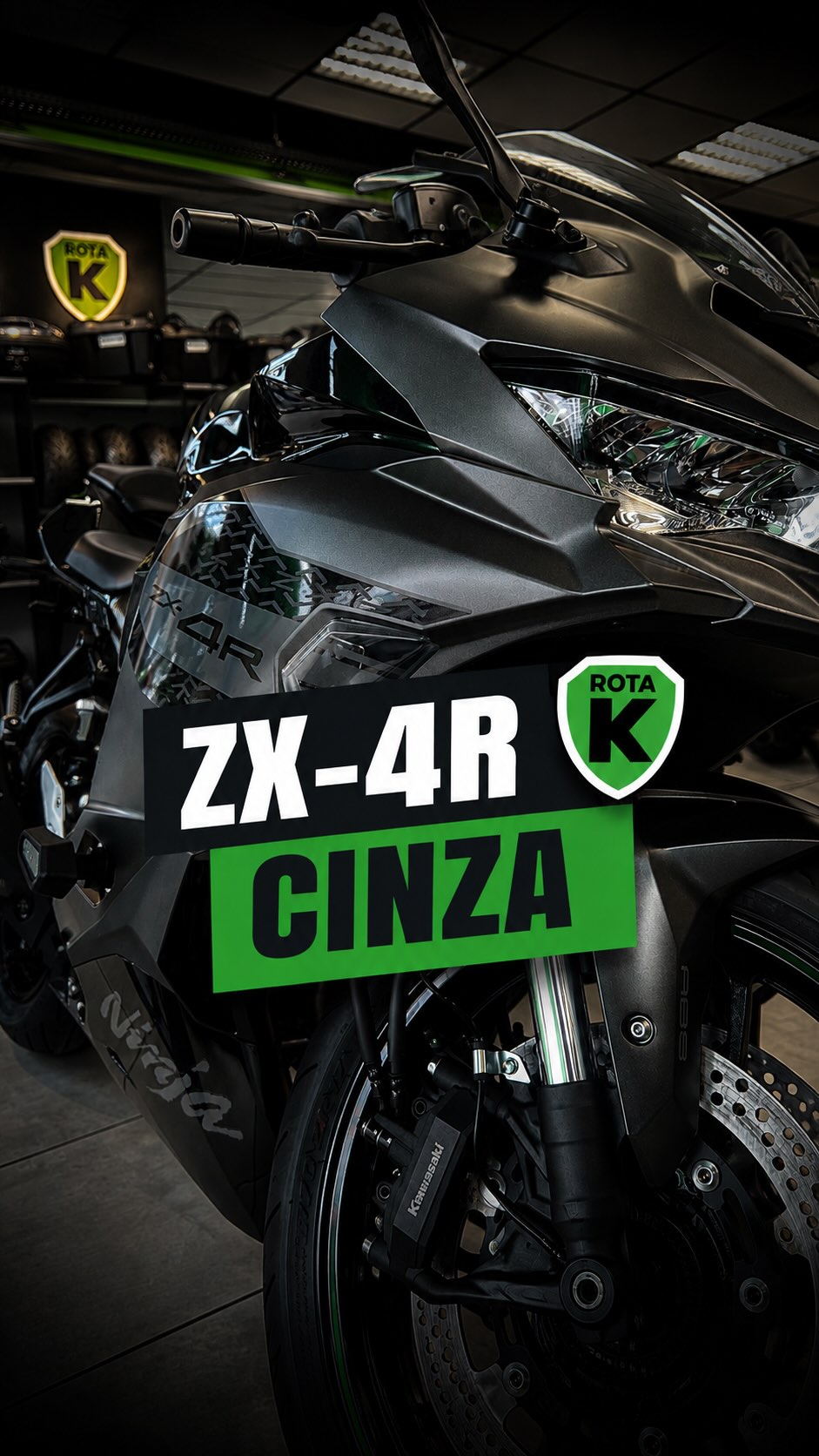 Uma Ninja cinza é pra parar tudo mesmo. 🩶🔥 A nova ZX-4R chegou