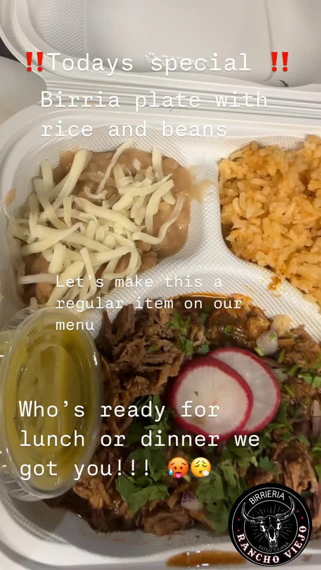 ‼️‼️‼️ Wednesday Special Birria plate with rice and beans!!!!! Everyone ...