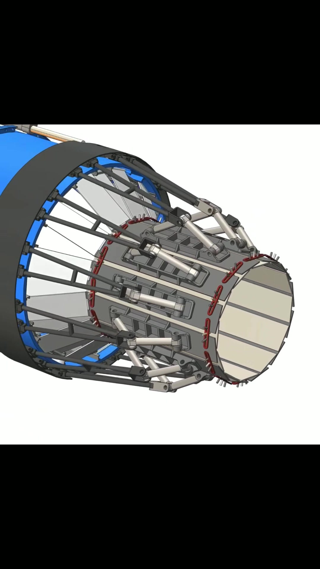Thrust Vectoring Nozzle animation demostrating is precise movement and ...