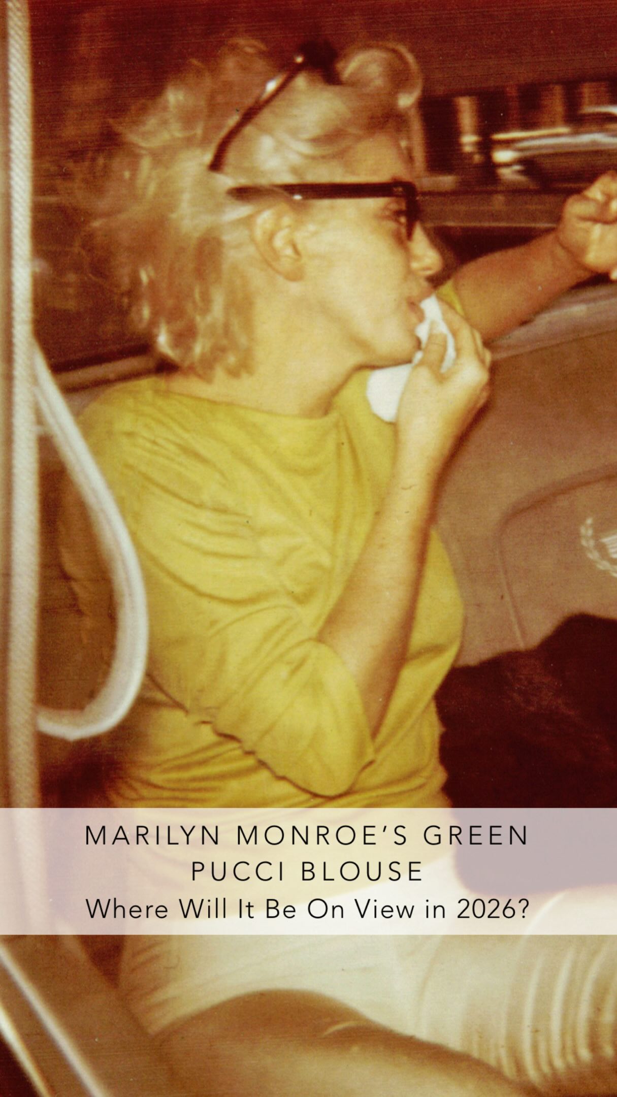 green pucci dress marilyn Monroe's Blouse: 1962 Icon Set for 2026 Exhibit marilyn monroe funeral dress