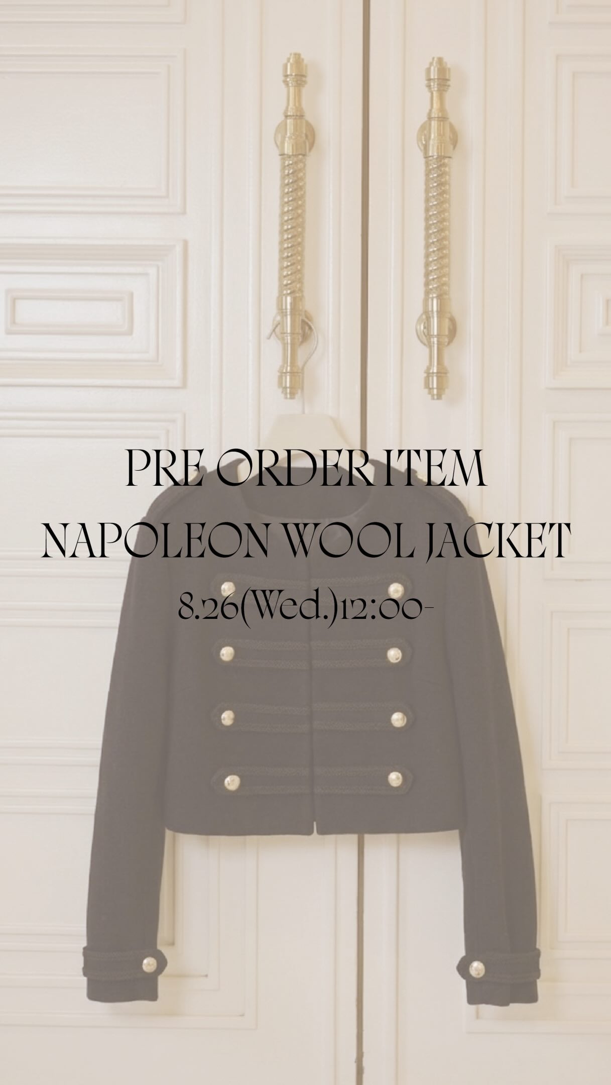 8.26 (Wed.) - PRE ORDER ITEM ▫︎NAPOLEON WOOL JACKET (BLK/IVO/NVY