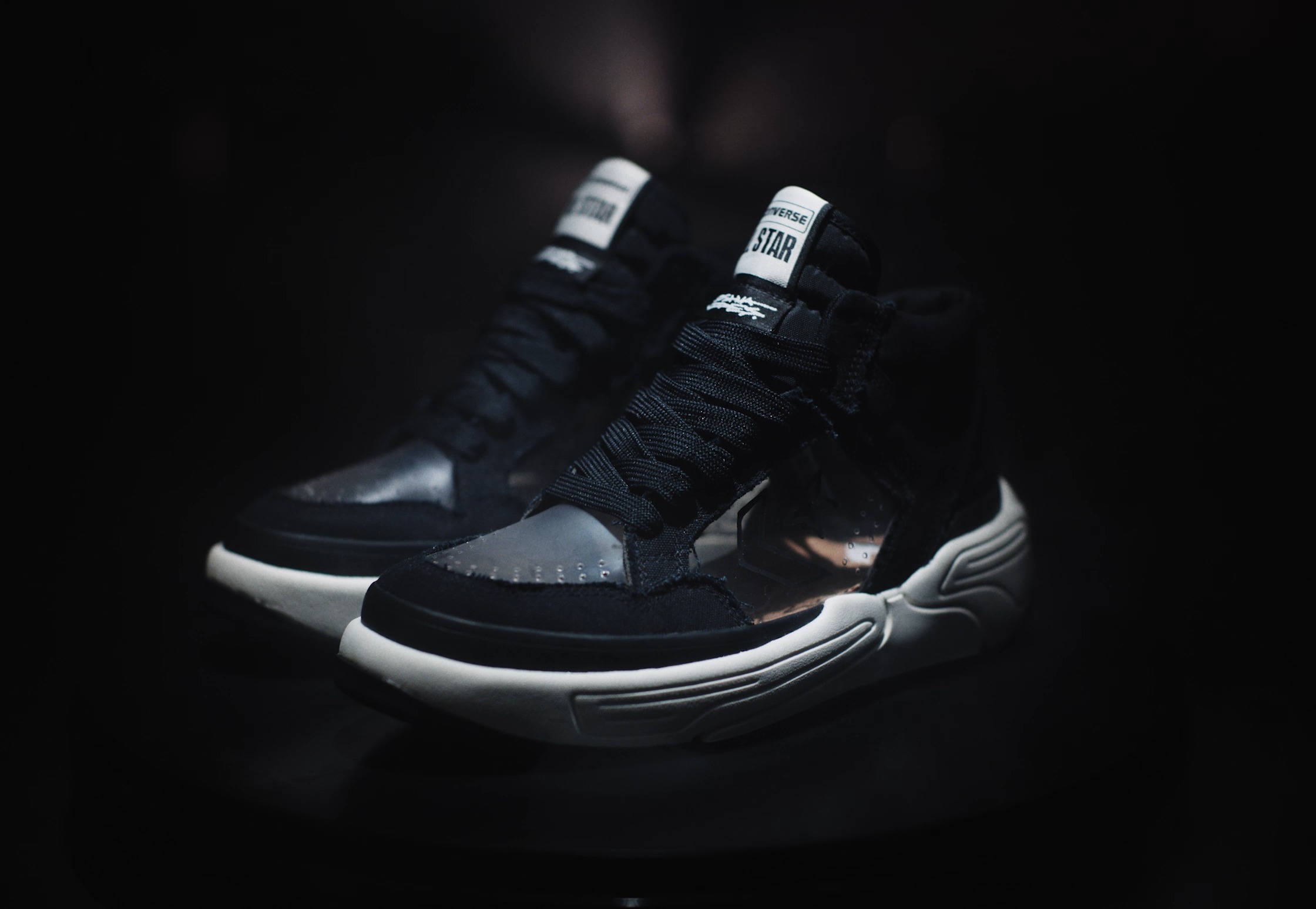 Converse Jack Purcell x Denham sneaker's classic leather upper is