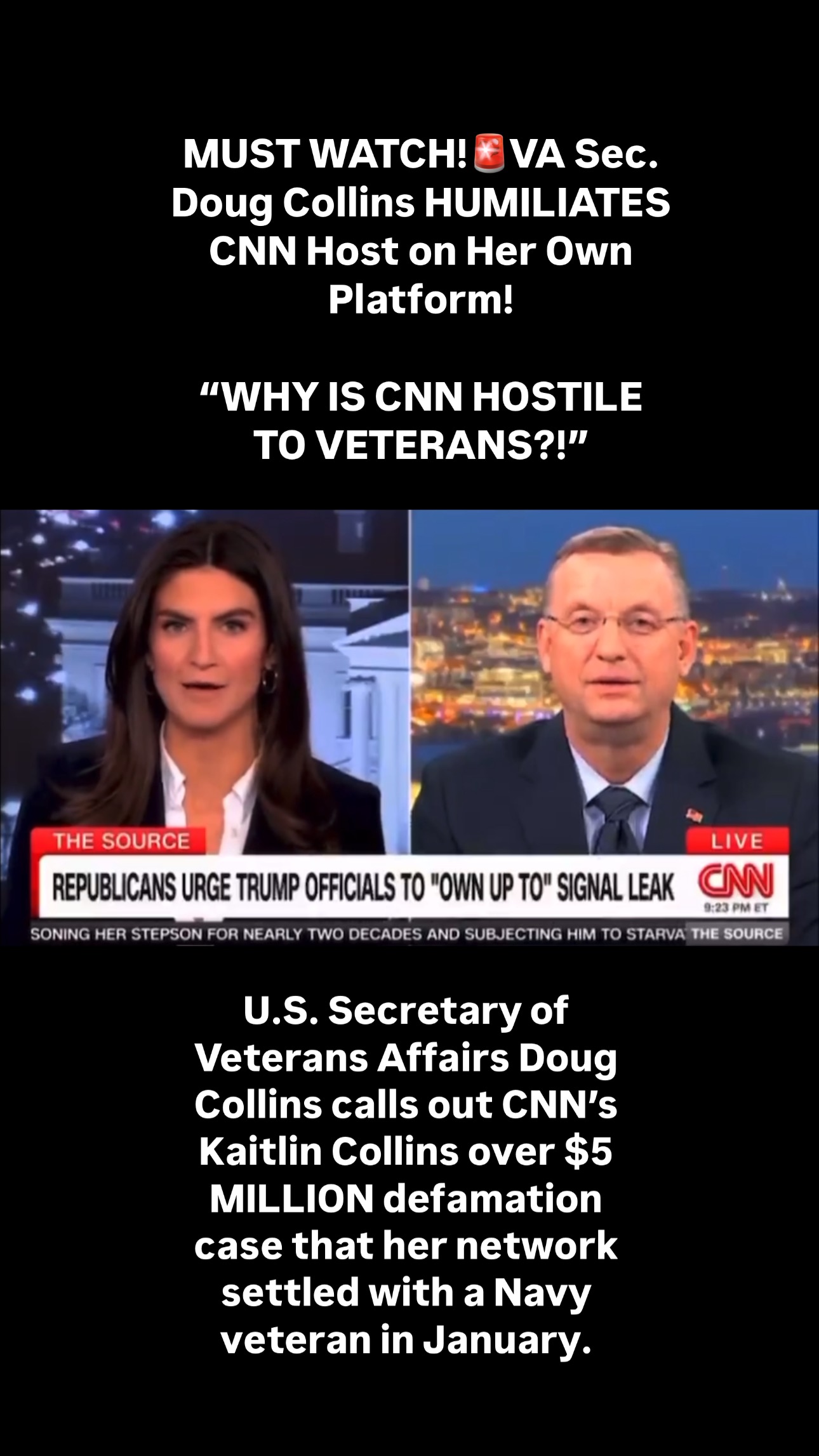 MUST WATCH!🚨VA Sec. Doug Collins HUMILIATES CNN Host on Her Own ...