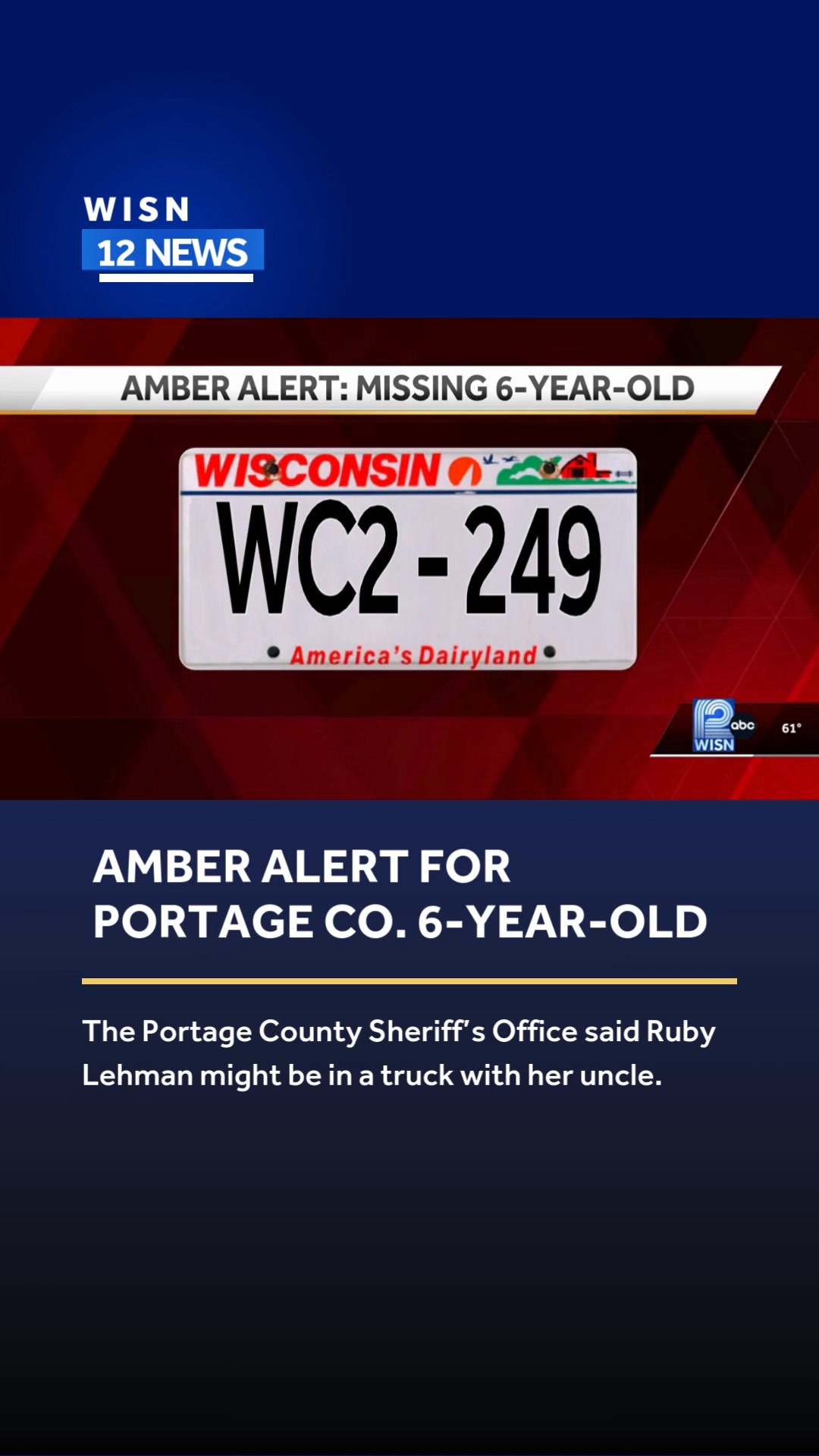 An Amber Alert has been issued for a missing 6-year-old girl, Ruby ...