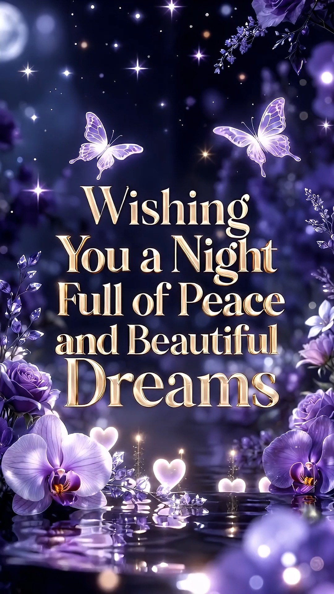 Wishing You a Night Full of Peace and Beautiful Dreams. Peaceful