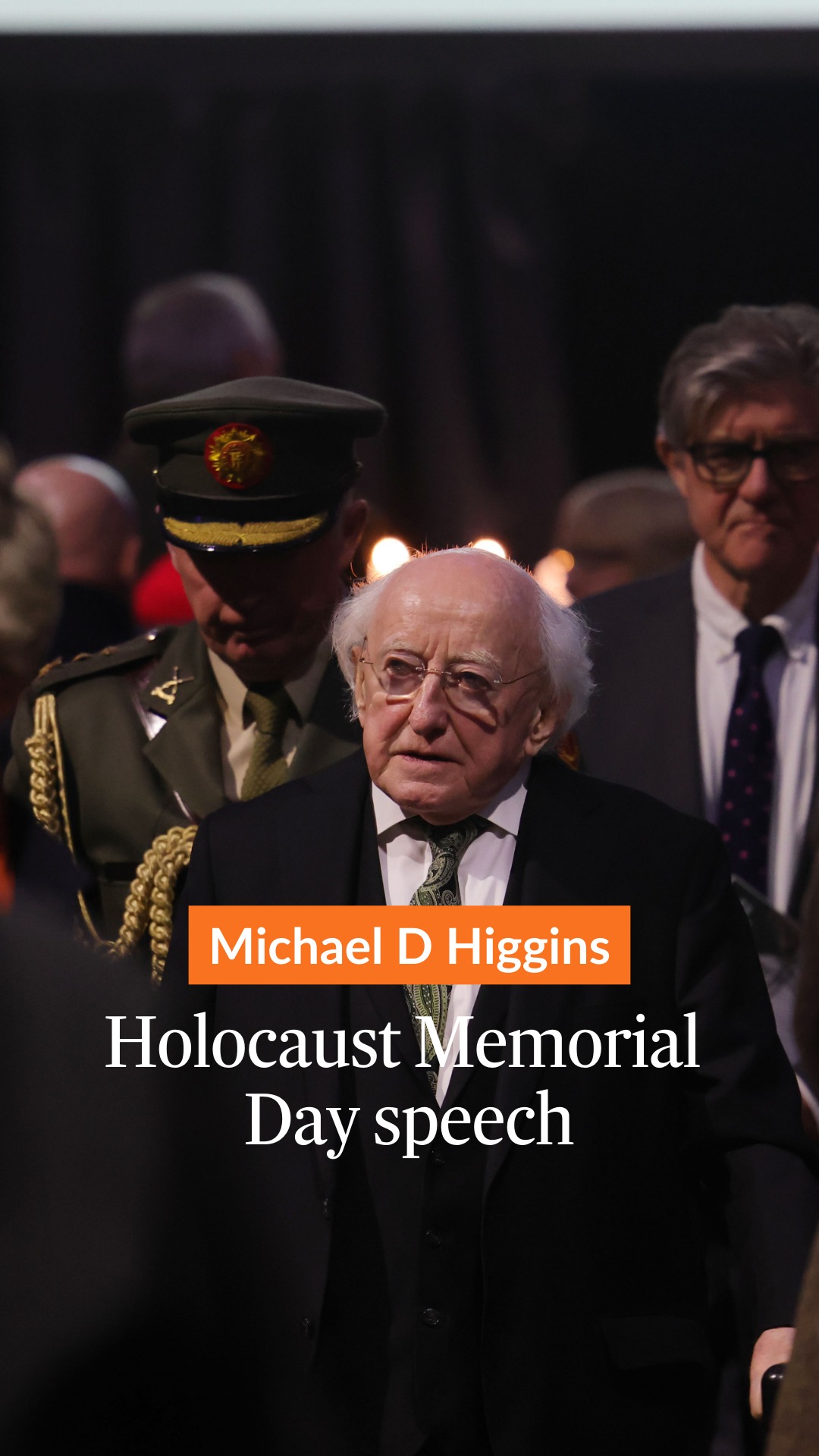 President Michael D Higgins delivers a speech at Holocaust Memorial Day ...