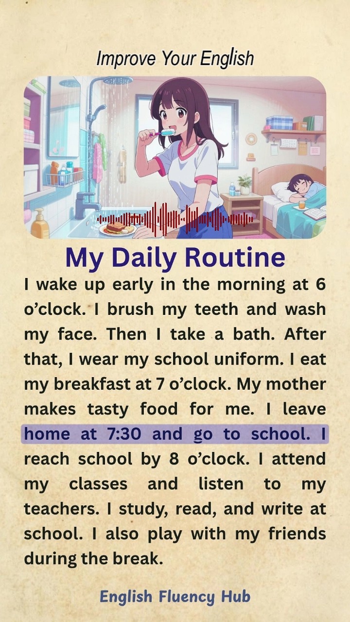 My Daily Routine | English Listening Practice 📖🗣 #learnenglish # ...