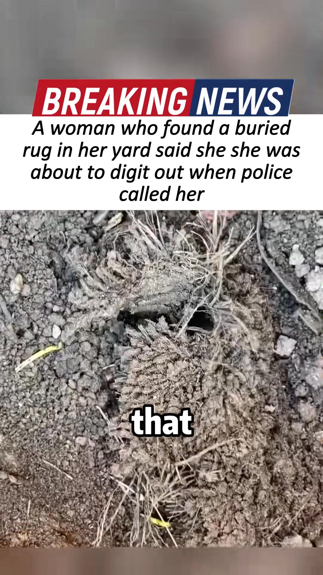 A woman who found a buried rug in her yard said she she was about to ...