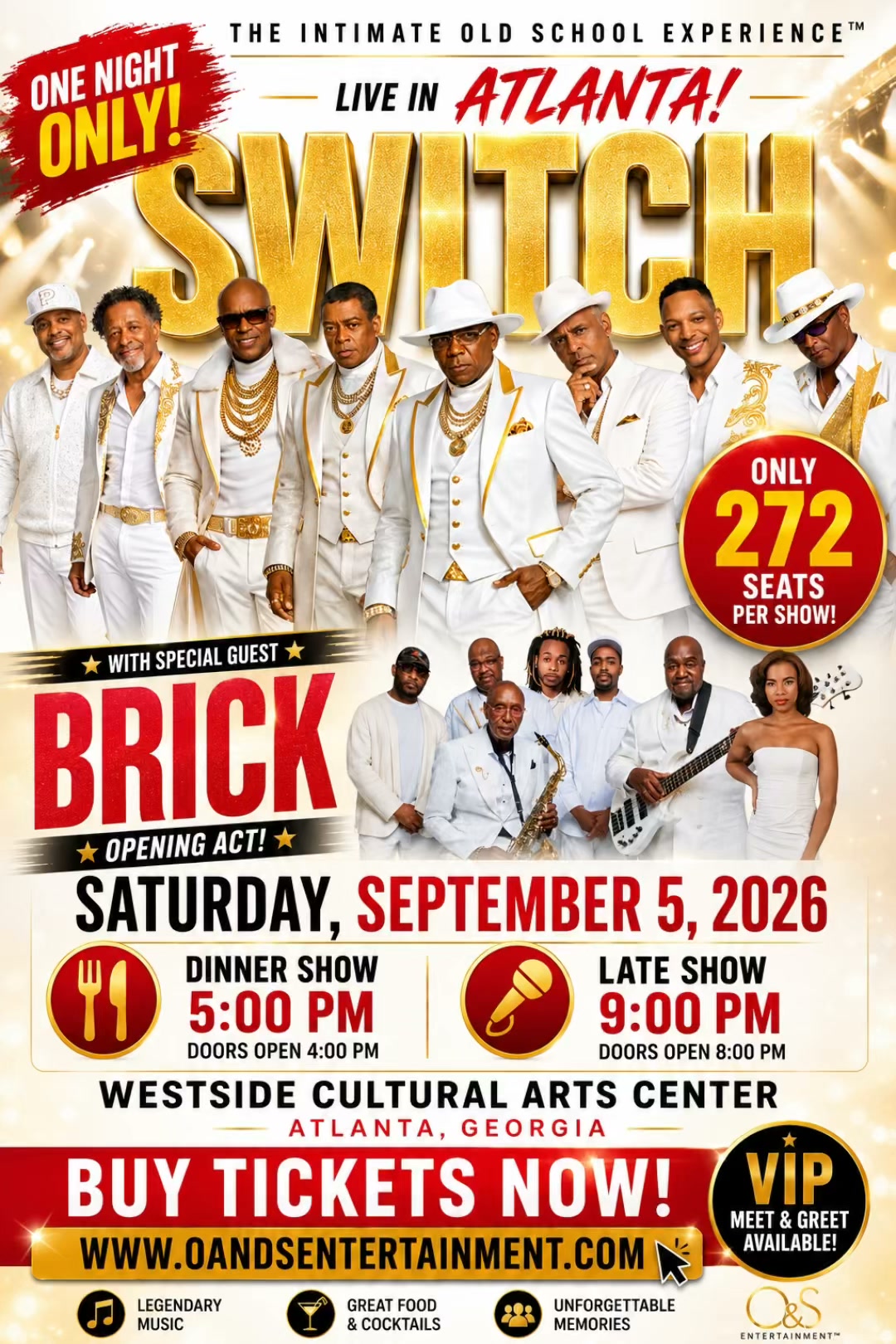🚨 ONE NIGHT ONLY! The legendary SWITCH with special guest BRICK