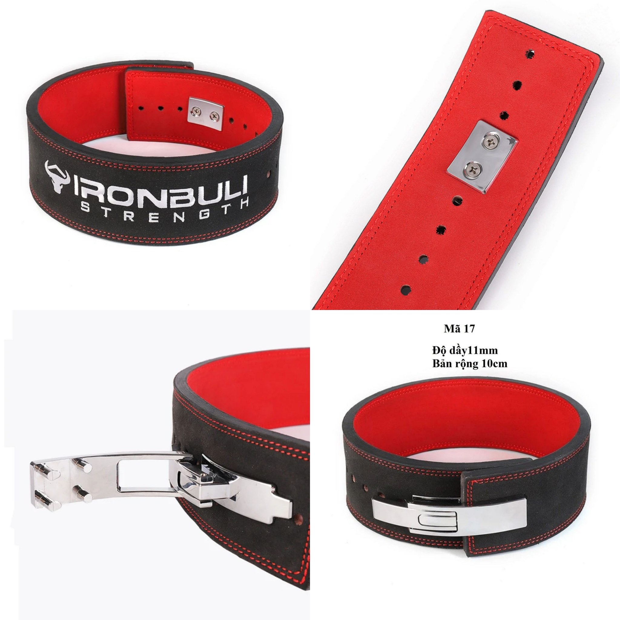 Đai lưng da Lever Belt IronBuli - Belt Powerlifting, đai lưng tập 