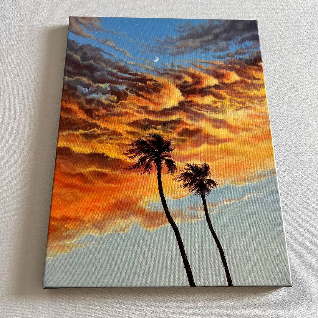 Orange Sunset Clouds Acrylic Painting 🎨 #art #painting #acrylicpainting ...