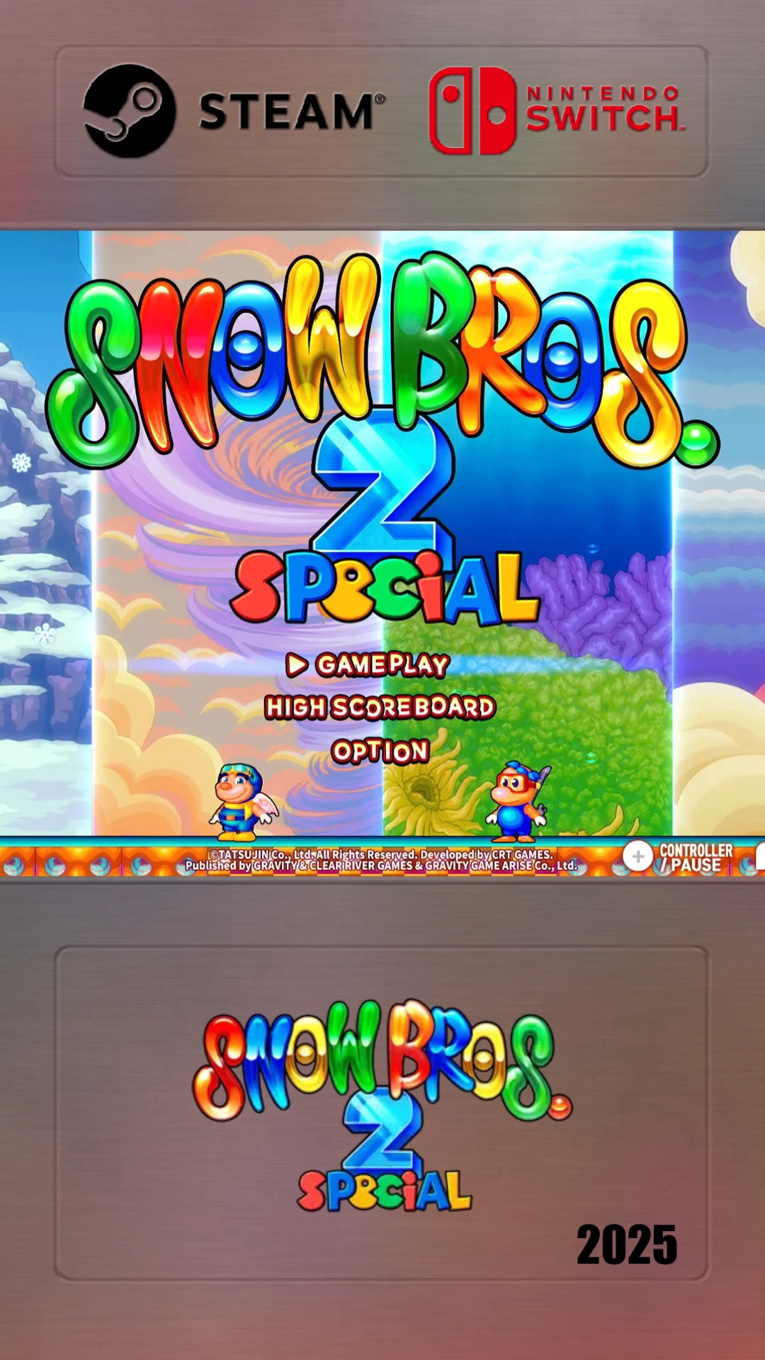 Snow Bros. 2 Special · Steam / Switch · CRT Games, 2025 · A well