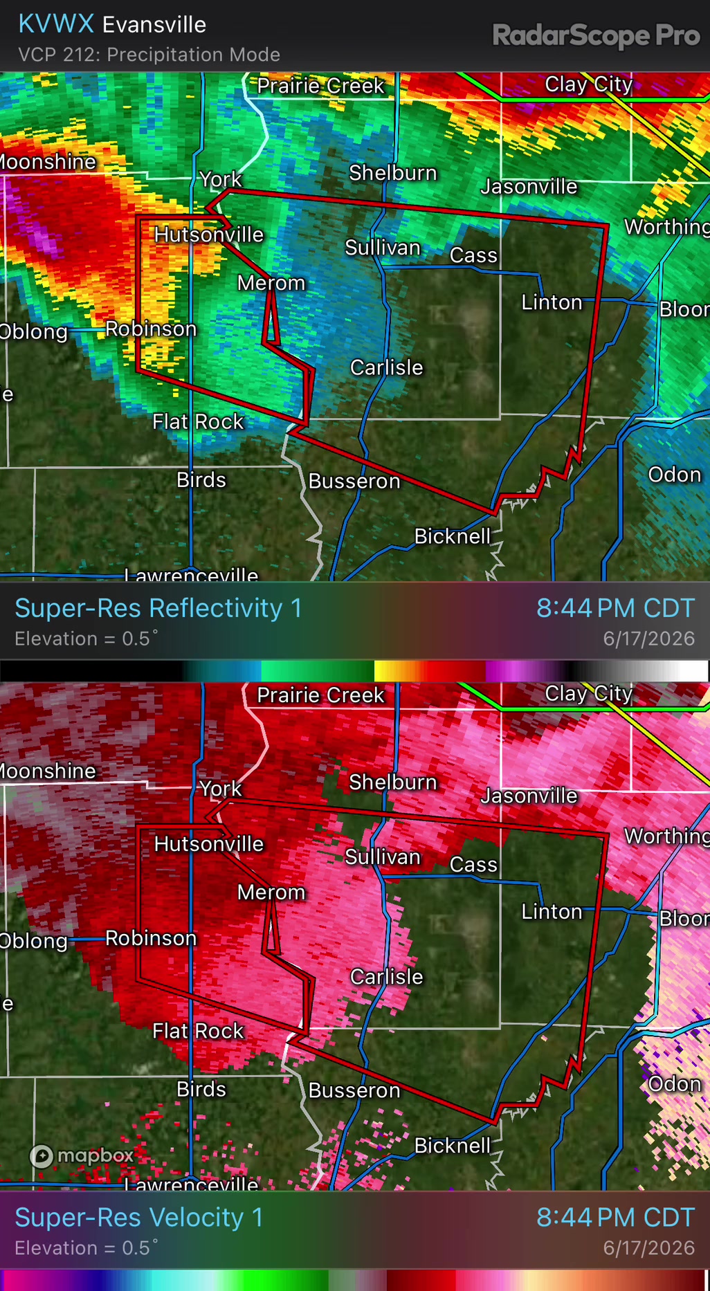 6/17/26 9:18 pm: The Tornado Warning is in effect for Northern
