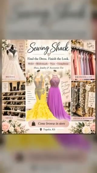 Find the dress. Finish the look. | Sewing Shack's consignment Wedding & prom