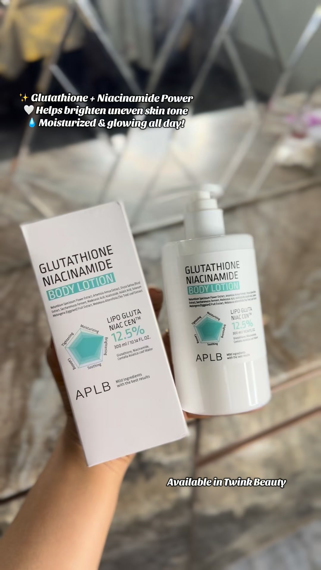 ✨ Body glow er secret finally here! 🤍, APLB Glutathione Niacinamide Body Lotion 💧, ✨ Bright-looking skin, 💙 Deep hydration, 🌿 Soft, smooth & healthy-looking finish, Once use korlei difference feel 