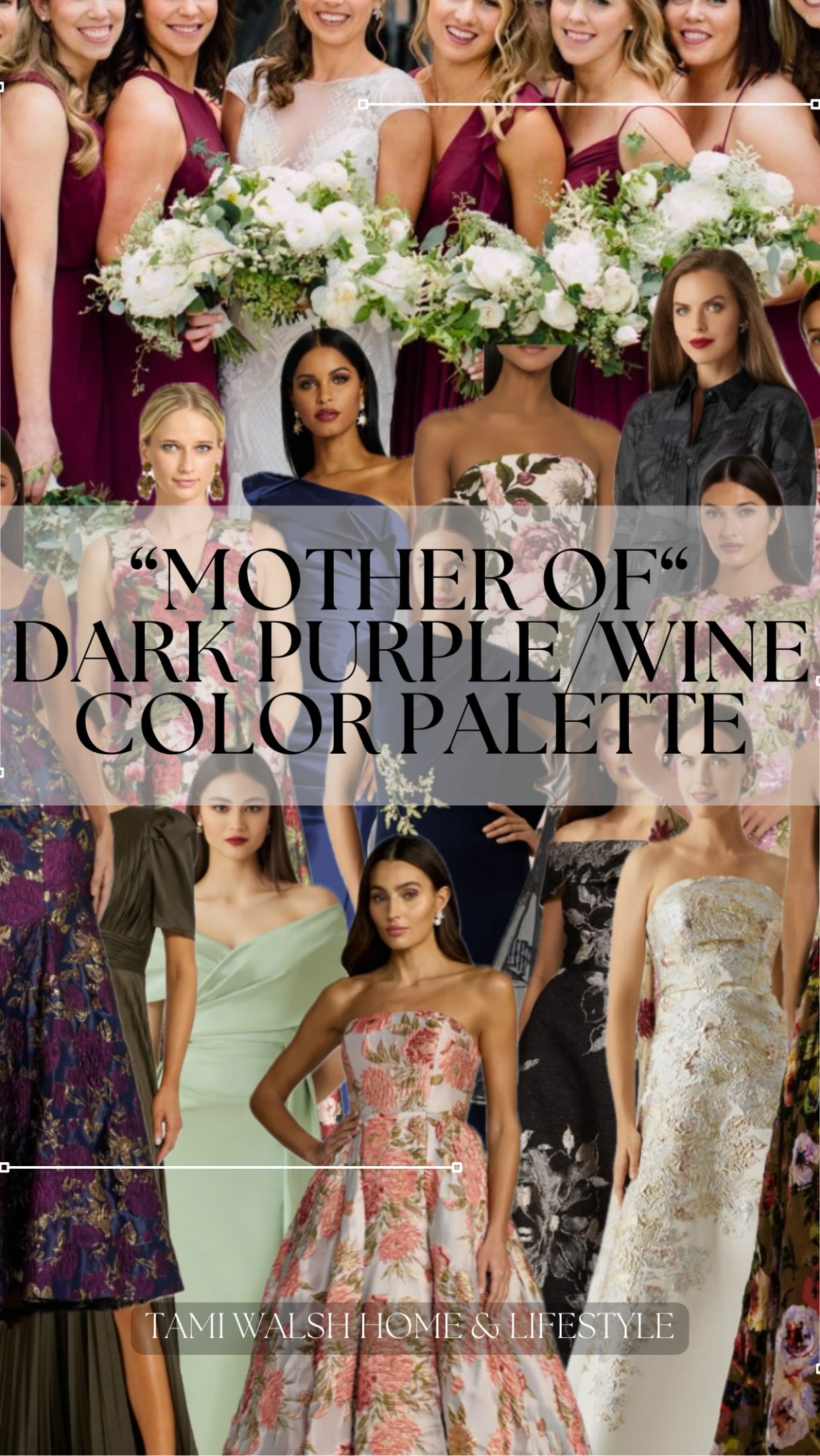 What colors complement burgundy bridesmaid dresses for mothers to wear without clashing?