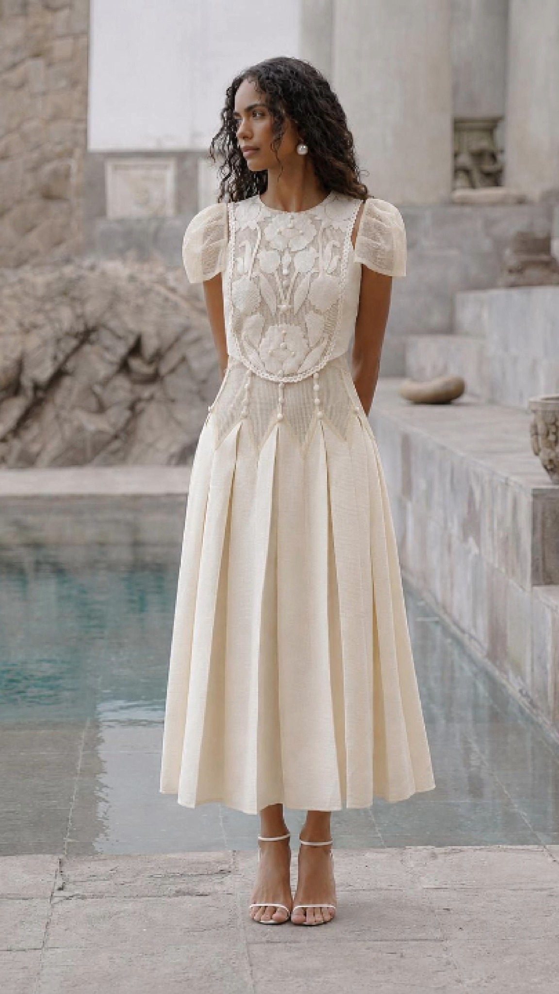 ladies long formal dresses Glitter Sleeve Mermaid Dress by Ladivine CD864 – ABC Fashion Color:Classic White Hunter Green Embroidered Pleated kimono maxi dress The dress is fully