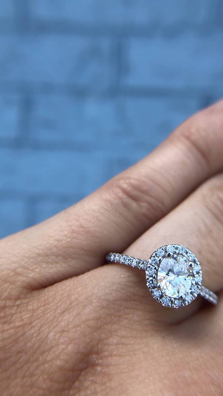 Ellaura Couture Oval Diamond Platinum Engagement Ring 1ctw | Honor your ...