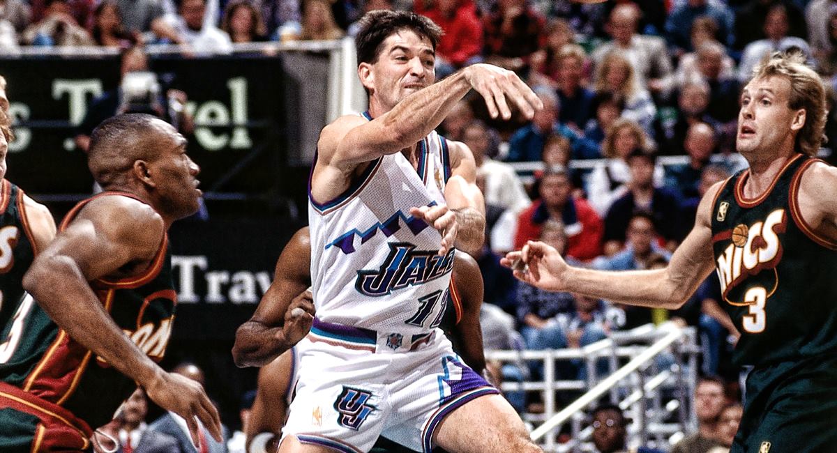 TBT 11/1/96 The Jazz opened the 1996-97 season with a 99-91 
