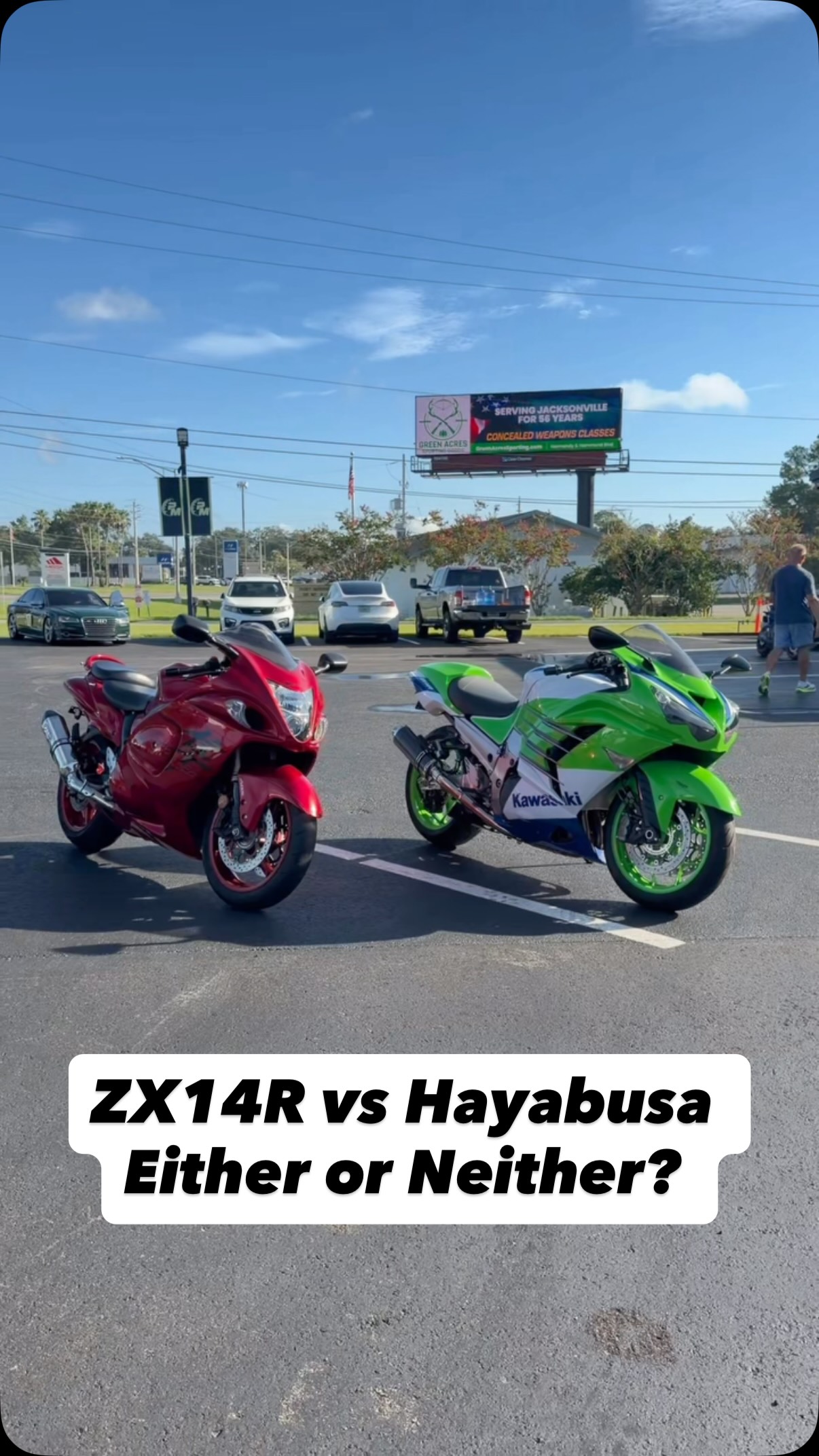 ZX-14R vs. Hayabusa. Two legendary bikes, both incredibly clean