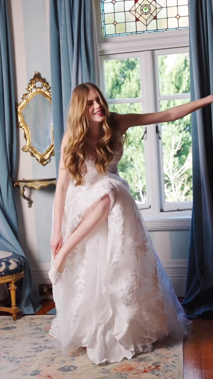 roman holiday wedding dress is very closely related to Positano — in fact, we affectionately call her “Positano on steroids.” She shares the same sculpted waist and flattering bustline, but with more volume through LowStock:43441570840627