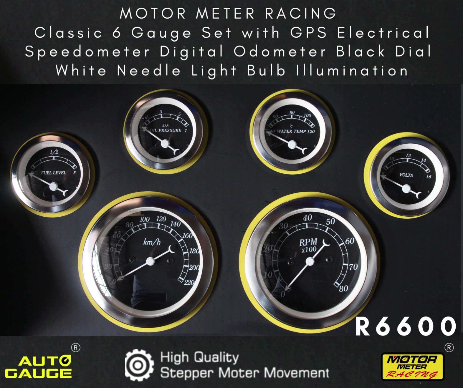 BJ 22088-MOTOR METER RACING 6 Gauge Set Classic with GPS Electrical Sp – Motorsport Spare Parts