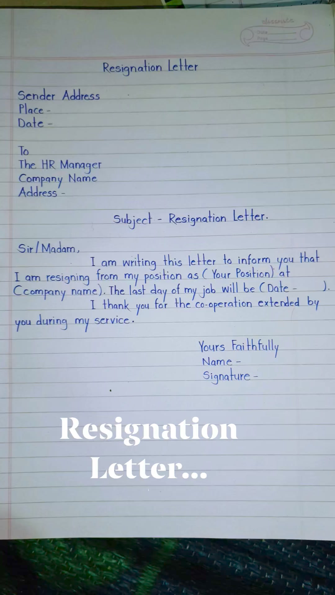 Resignation Letter || How To Write Resignation Letter? | Sunil Satpute ...
