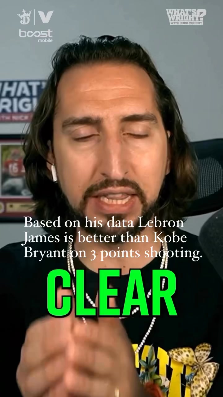Based on his data Lebron James is better than Kobe Bryant on 3 points ...