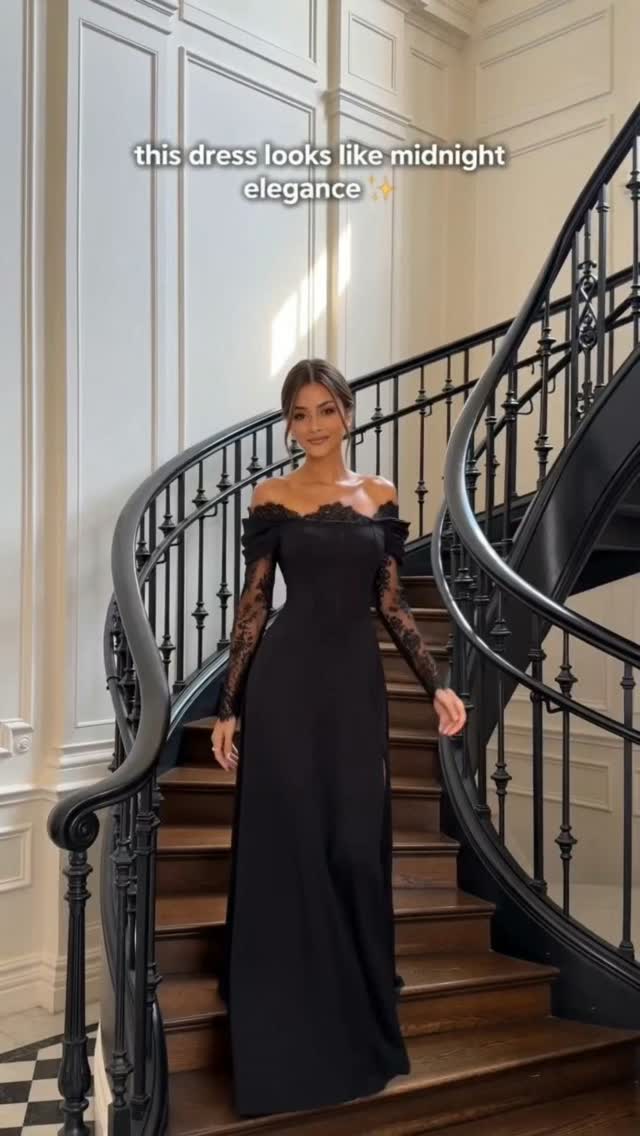 moody formal dress Vintage Off-Shoulder Lace Evening Gown for Quiet Luxury grey lace dress