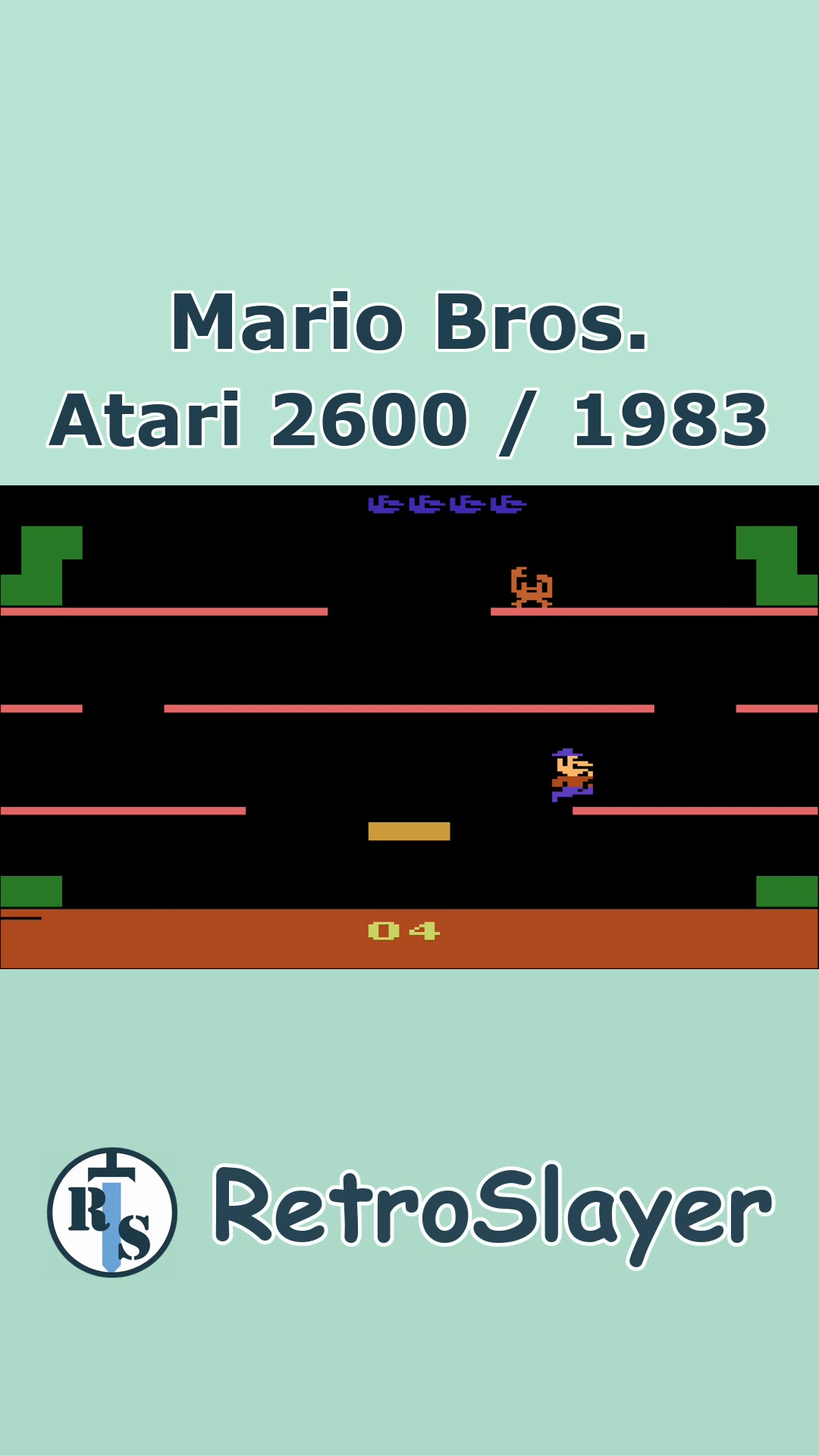 Mario Bros. - Atari 2600 (1983) Taking out crabs while dodging