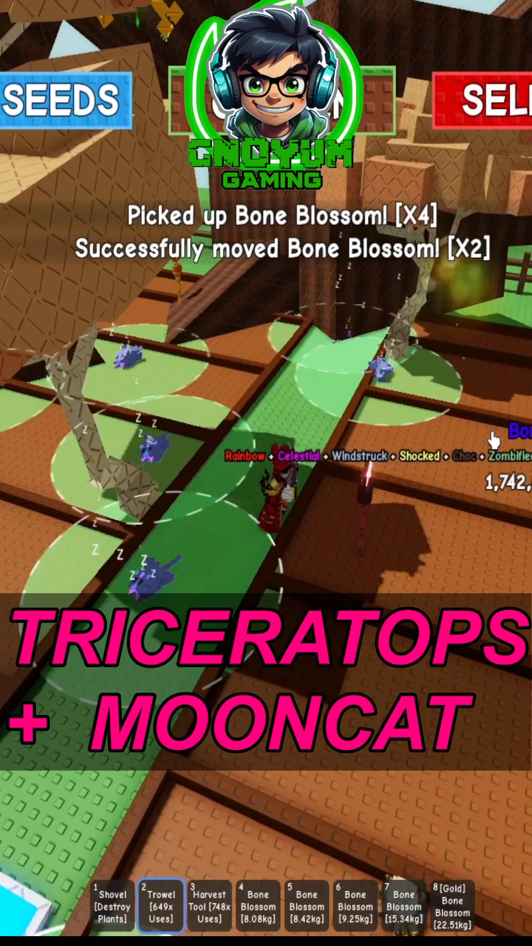 Triceratops + Mooncat Best Method | Grow a Garden | Roblox #roblox # ...