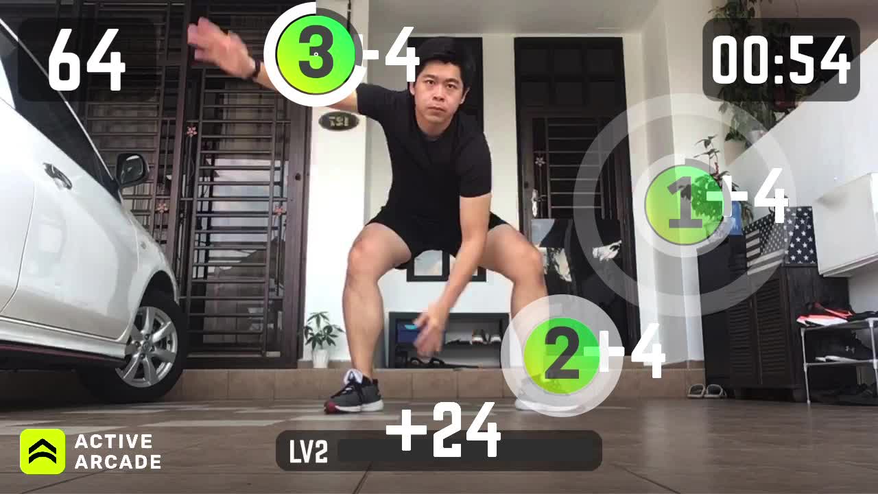 This app called Active Arcade and you may play using phone or tablet ...