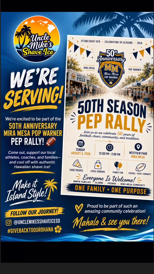 🍧 MIRA MESA, WE'RE COMING! 🤙🏽 We're excited to be part of the