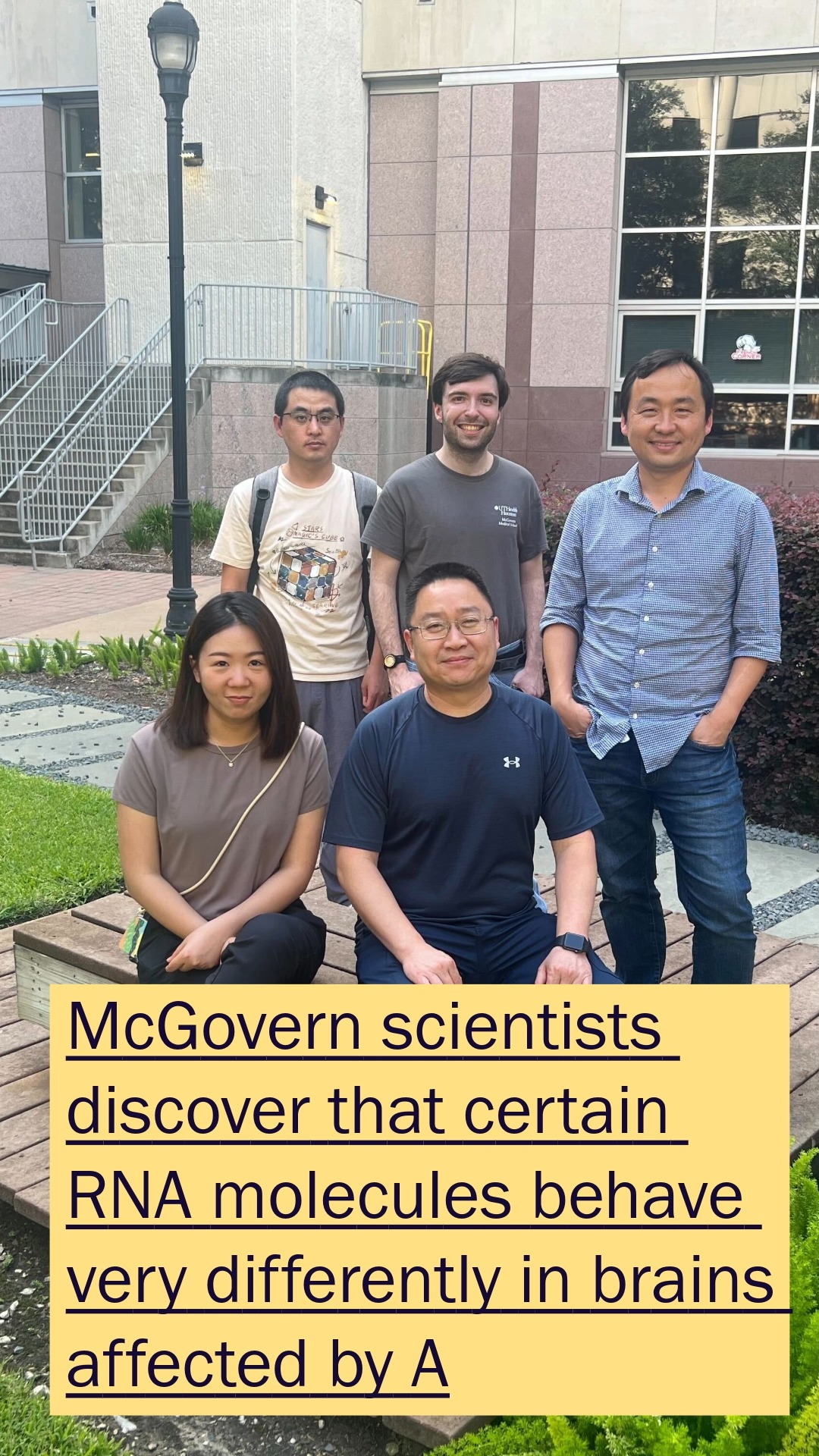 Researchers in the lab of Wenbo Li, PhD, at McGovern Medical School ...