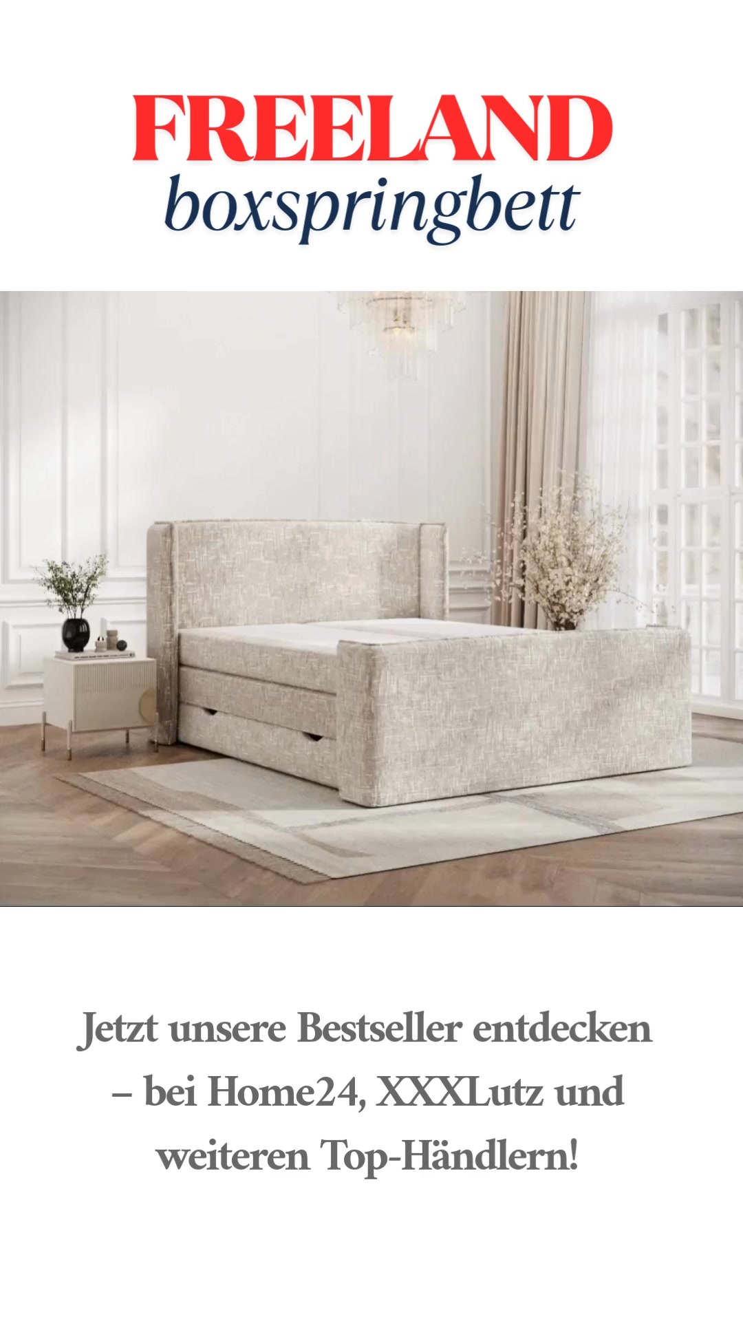 XXXLutz - https://www.xxxlutz.de/p/maison-de-reve-boxspringbett-freeland-creme-180-200-cm-mit-matratze-und-topper-800000823974, - HOME24