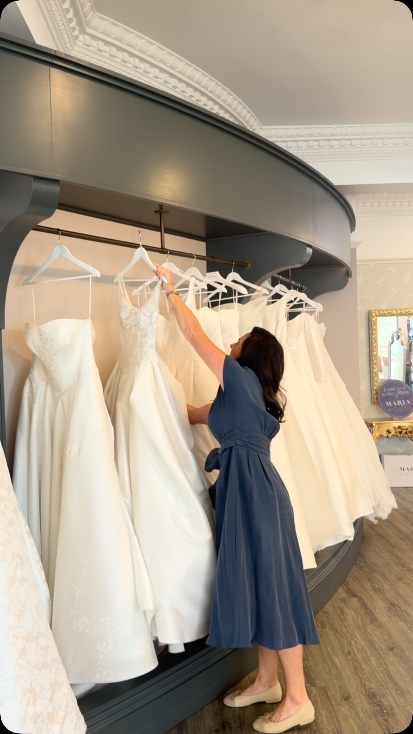 maria modes bridesmaid dresses That aisle ready feeling… , We’re here to make it happen for you at 🤍 | Maria Modes Bridal Color:Navy Blue as Pics day essentials without changing Category_Default Category/Sale/Categories/ALL SALES EARRING ENVY | Cubic